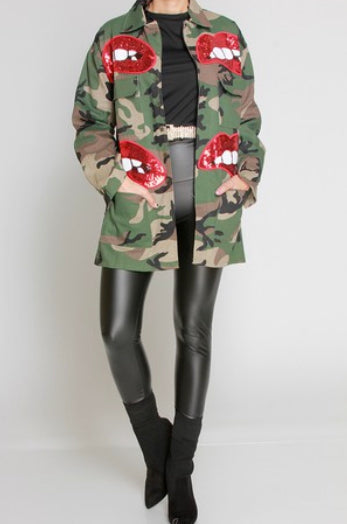 Camo lips jacket